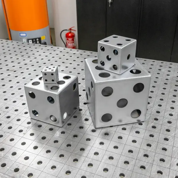schweissuebung_spielwueferl_2 Ein Spielwürfel in unterschiedlichen Größen als Bausatz zum Schweißen. Geeignet für MAG-, WIG- sowie Elektrodenschweißen.